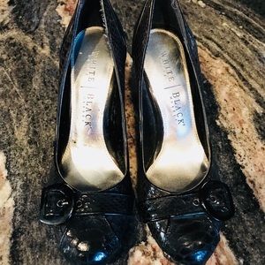White House Black-Market 6.5 Black Snake Heels